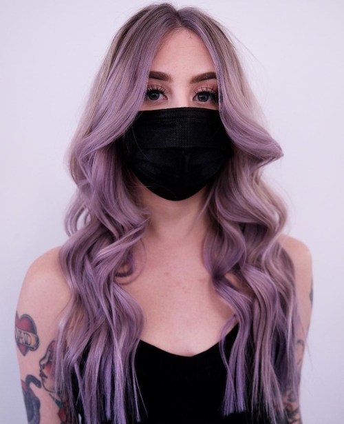 Dusty Lavender Beige Hair Color