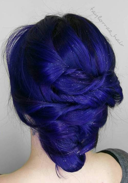 Indigo Blue Twisted Updo