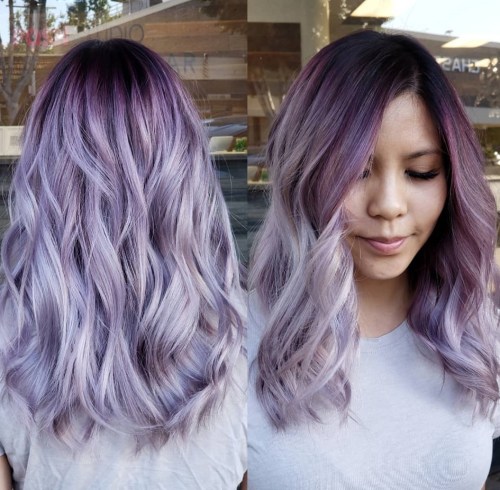 Lavender Pastel Hair with Root Smudge