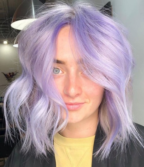 Platinum Blonde Hair with Subtle Lavender Tint