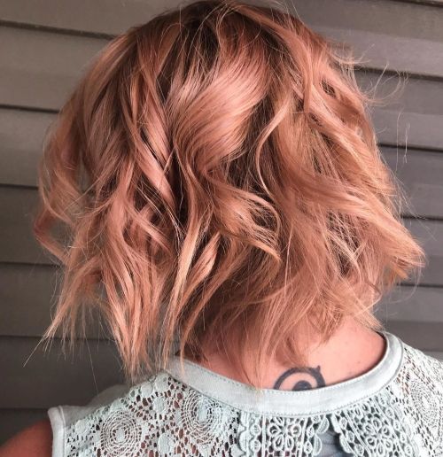 Rose Gold Peach Waves