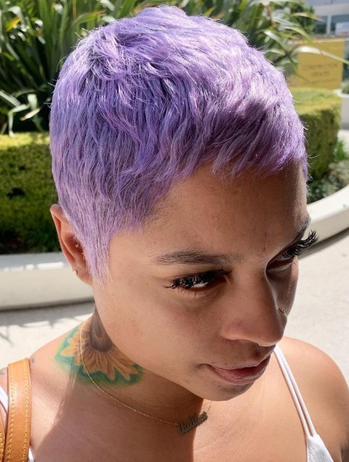 Short Lavender Colored Pixie