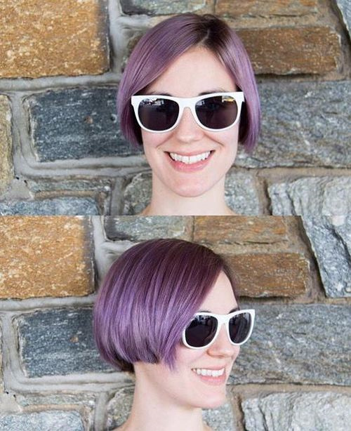 short pastel purple bob