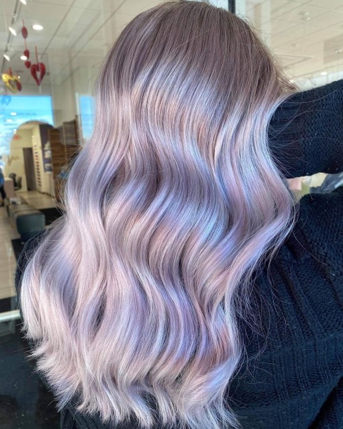 Subtle Lavender Blonde Hair