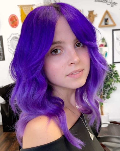 Vivid Purple and Lavender Hairstyle