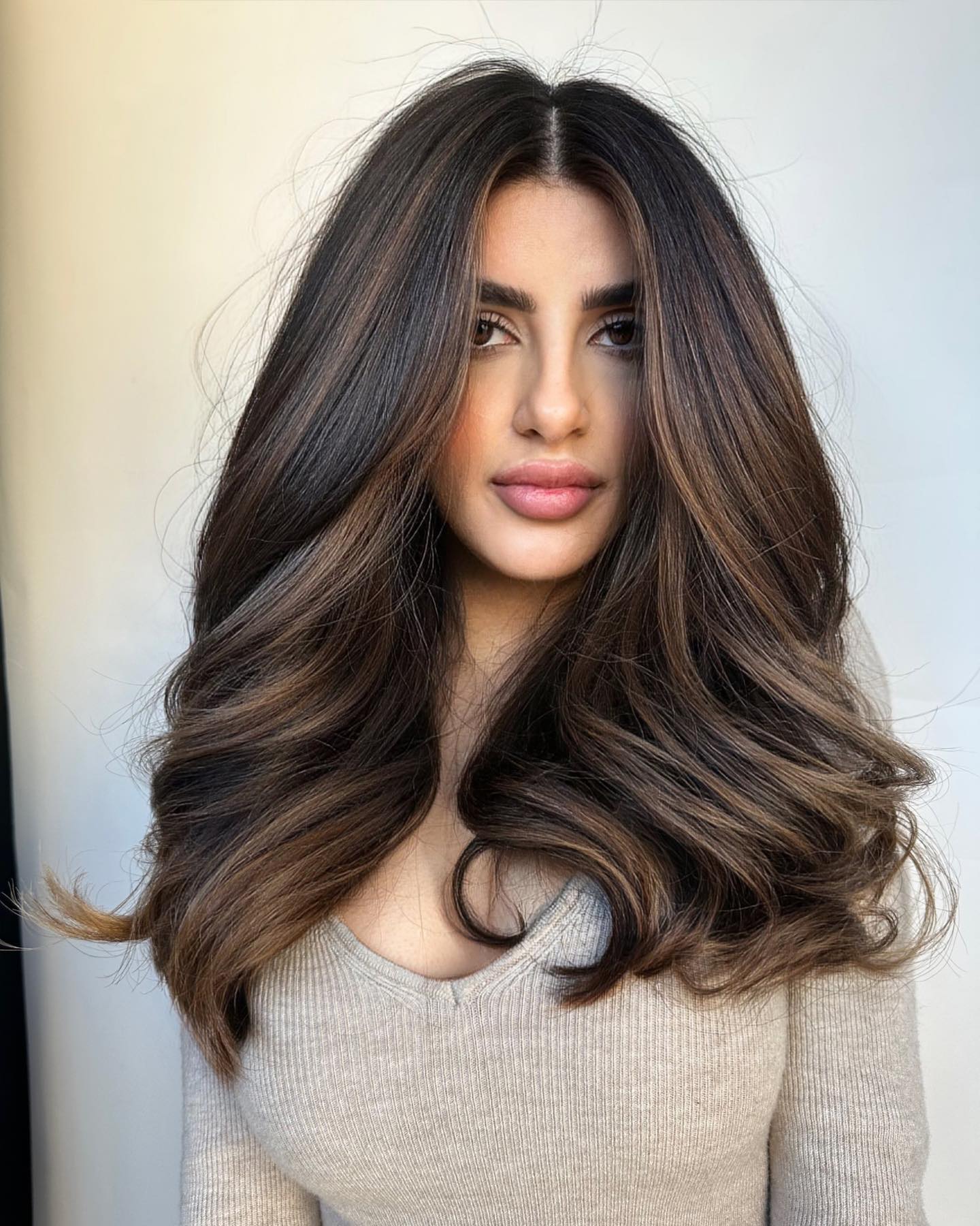 Warm Brown Highlights for Brunettes