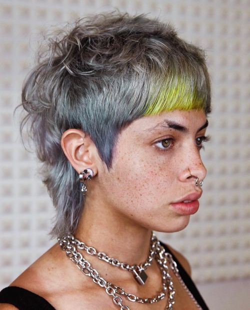 Yellow Highlights on Platinum Hair