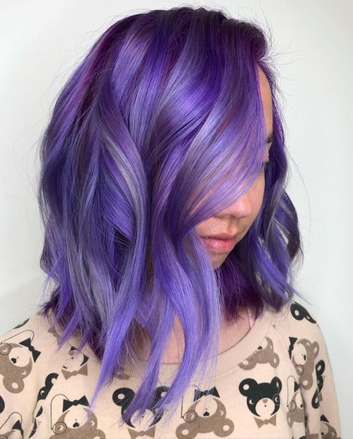 Balayage with Iris and Royal Purple Shades