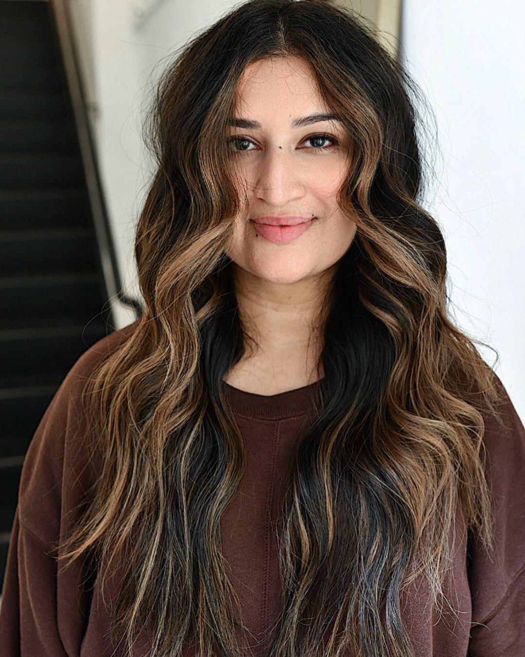 Black Brown Hair with Blonde Highlights