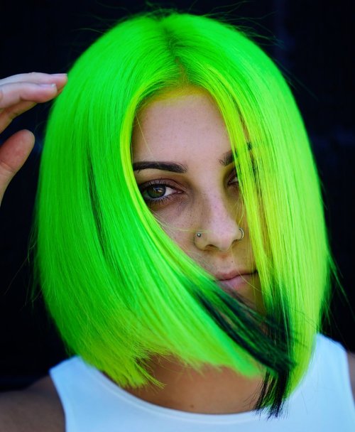 Bright Neon Green Hairstyle