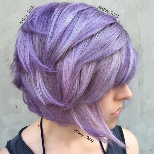 choppy pastel purple bob