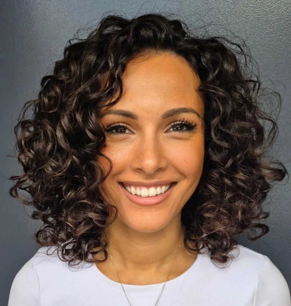 Curly Bob for Oval Face