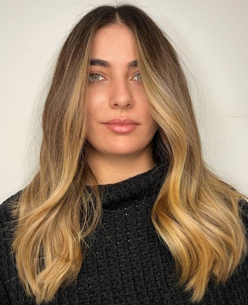 Face Framing Balayage Highlights for Medium Brown Hair