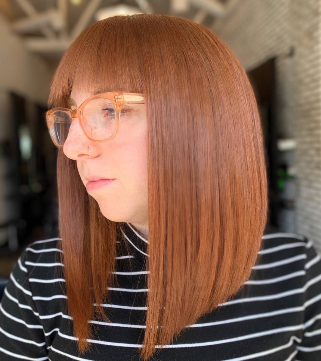 Long Angled Bob for Straight Hair