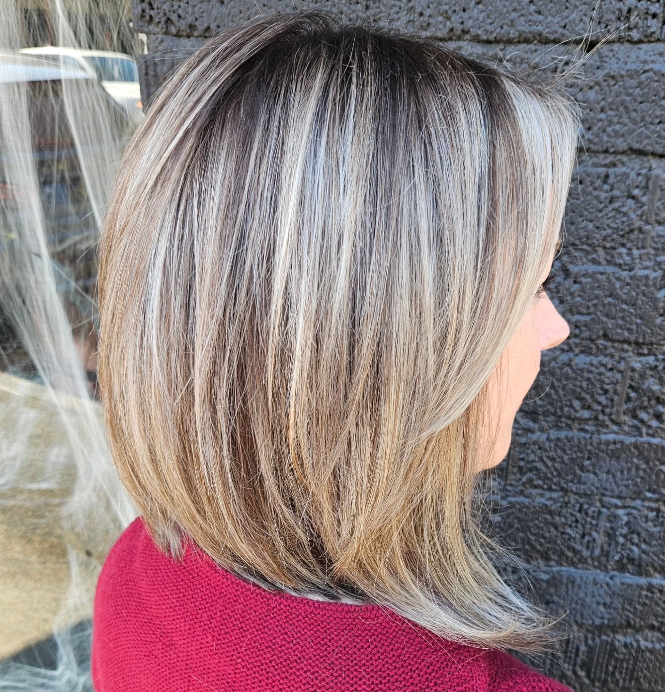 Long Angled Bob with Layers