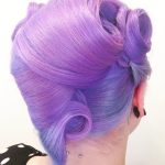 purple-updo-with-side-and-back-victory-rolls