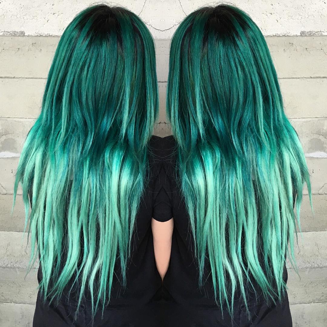 Teal Ombre Hair